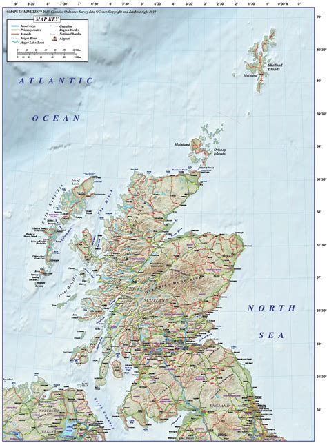 Vector Scotland Regions Road Map with 600dpi high ...