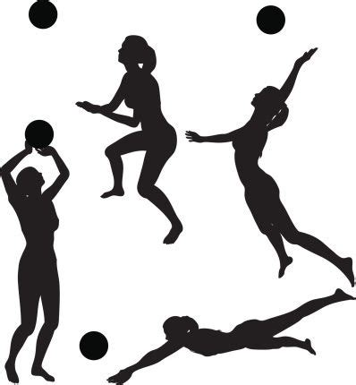Vectores libres de derechos: Volleyball silhouette ...