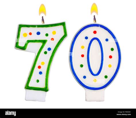 Velas de cumpleaños número 70 Fotografía de stock   Alamy