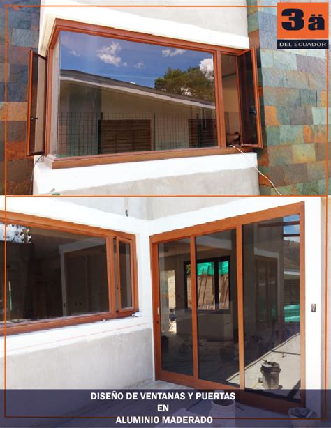Ventanas de Aluminio color madera : 3A DEL ECUADOR | CONSTRUEX