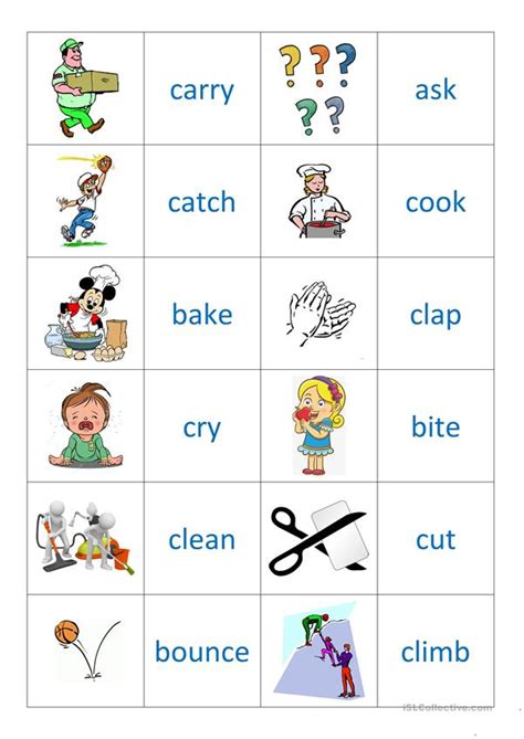 verbs 1   memory worksheet   Free ESL printable worksheets made by teachers