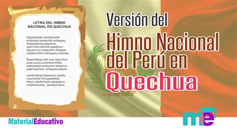 Versión del Himno Nacional del Perú en Quechua ~ Material ...