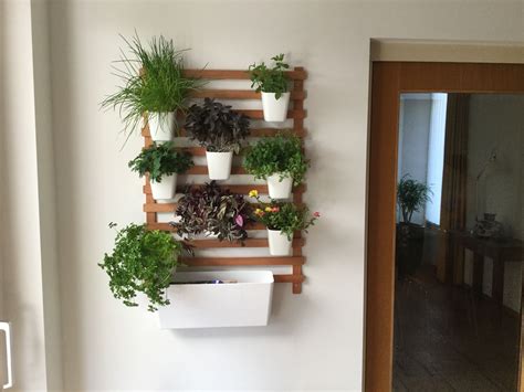 Vertical garden using spare wood and ikea’s sunnersta pots ...