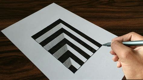 Very Easy Drawing 3D Hole On Paper   YouTube