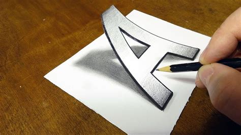 Very Easy Drawing 3D Letter A   Trick Art on Paper with Pencil   By ...