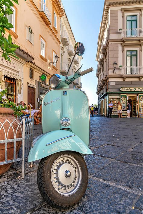 Vespa scooter parked in Amalfi, Campania, Italy Photograph by Stefano ...