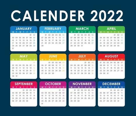 Vetor de calendário 2022, versão americana 3123863 Vetor no Vecteezy