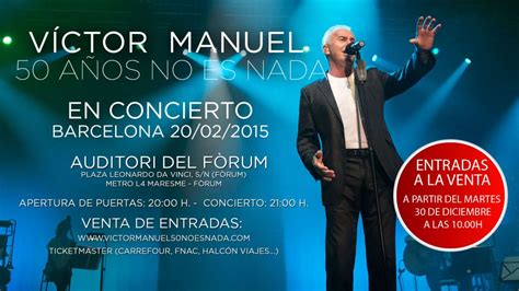 Víctor Manuel | Las entradas del concierto de Barcelona ...