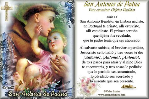 Vidas Santas: Estampitas y Oraciones a San Antonio de Padua