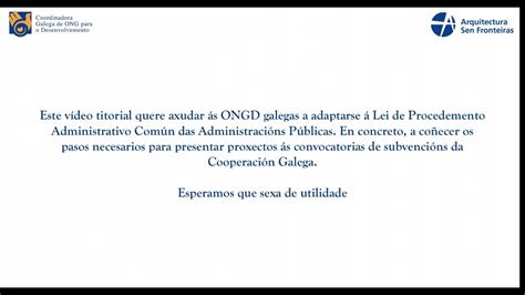 Vídeo titorial para ONGD  I . Coñecer a sede electrónica ...