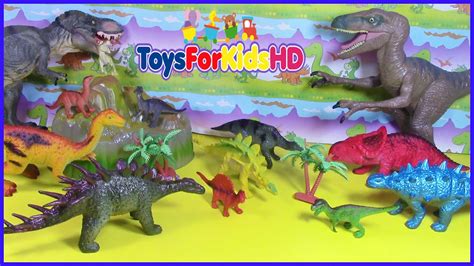 Videos de dinosaurios para niños   Set de dinosaurios   Juguetes de ...