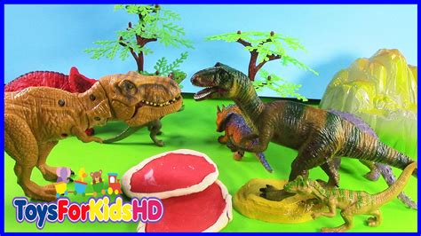 Videos de Dinosaurios para niños T Rex v/s Allosaurus ...
