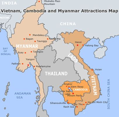 Vietnam and Cambodia Travel Maps