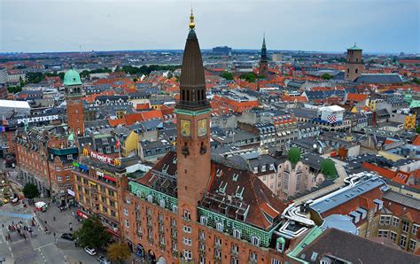 View from Copenhagen City Hall Clock Tower ...
