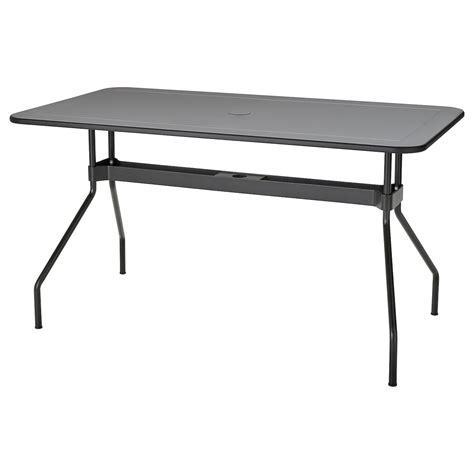 VIHOLMEN Table, outdoor, dark grey, 135x74 cm IKEA