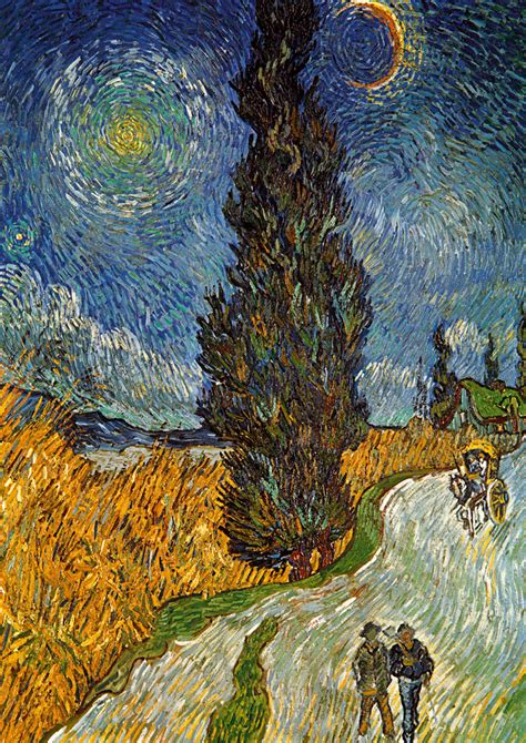Vincent van Gogh Landstrasse mit Zypresse und Ste Poster ...