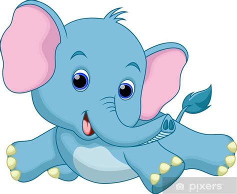 Vinilo Pixerstick Cute dibujos animados bebé elefante • Pixers ...