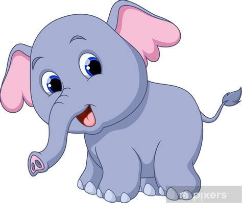 Vinilo Pixerstick Dibujos animados elefante lindo • Pixers ...