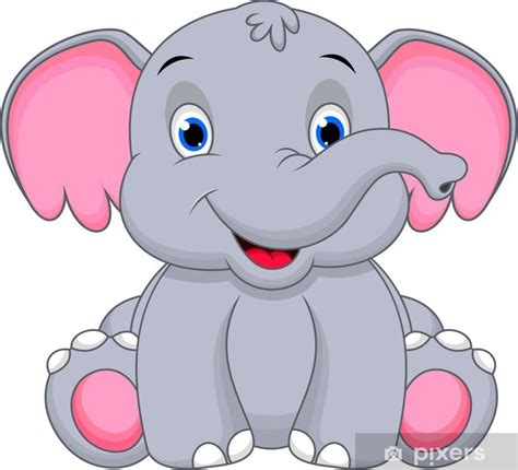 Vinilo Pixerstick Dibujos animados lindo bebé elefante ...