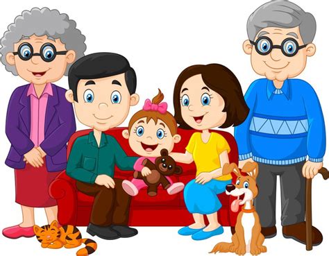 Vinilo Pixerstick Familia feliz de dibujos animados ...