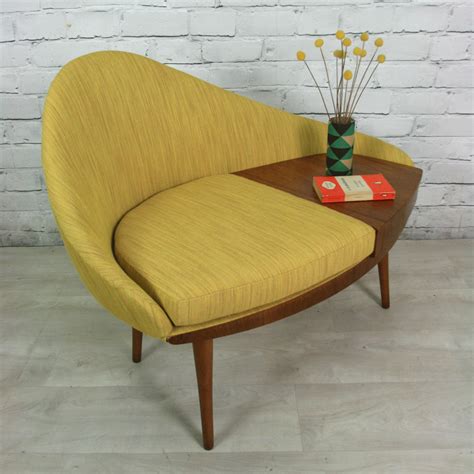 Vintage 1960s Telephone Seat   Mustard Vintage