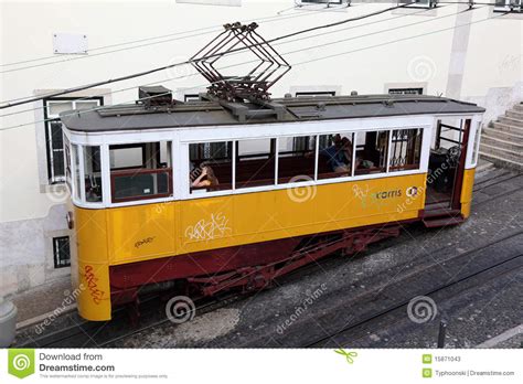 Vintage Cable Car In Lisbon Editorial Stock Photo Image ...