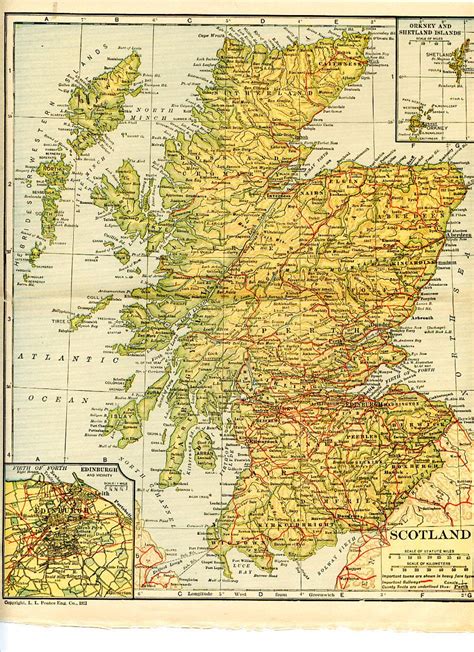 vintage map of Scotland | Vintage map, Vintage world maps, Map