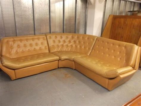 Vintage Retro 70s Tan Faux Leather Modular Corner Sofa ...