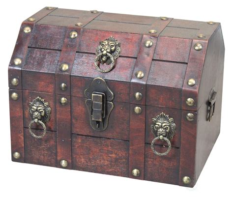 Vintiquewise Antique Wooden Pirate Treasure Chest with ...