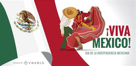 Viva Mexico Independence Day banner design   Vector download