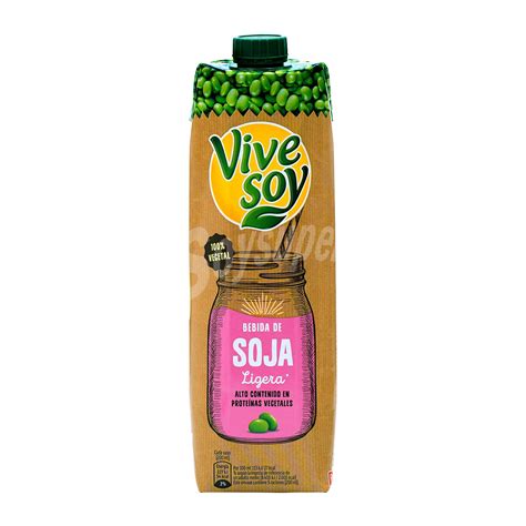 Vivesoy Bebida de soja de origen 100% vegetal ligera Brik 1 l