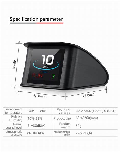 VJOY T600 Universal Car HUD Head Up pantalla Digital GPS velocímetro ...