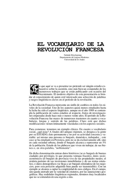 Vocabulario de la revolución francesa