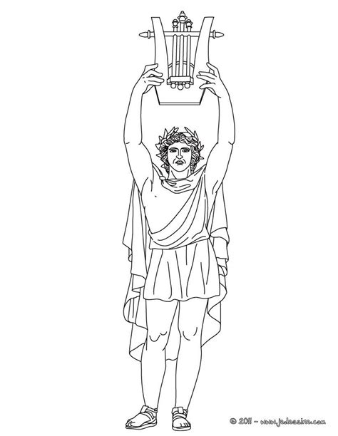 Voici un coloriage historique sur la mythologie grec avec Apollon, dieu ...