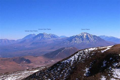 Volcan San Pedro  6145m  & Pablo  6092m  and Paniri  5946m ...
