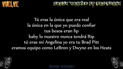 Vuelve  Letra    Daddy Yankee & Bad Bunny   YouTube