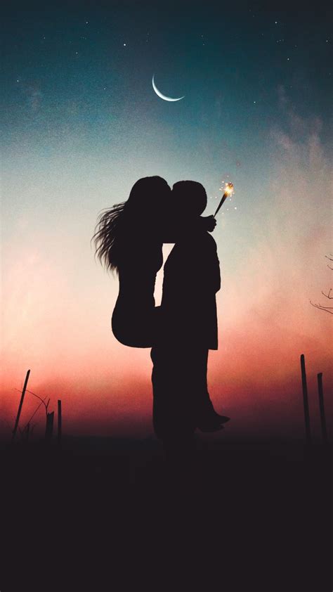 Wallpaper Couple, Lovers, Kiss, Sunset, HD, Love, #10204