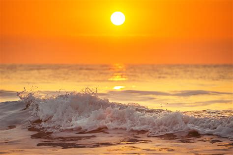 Wallpaper Sunrise, Morning, Ocean, Beach, Waves, HD, 5K ...