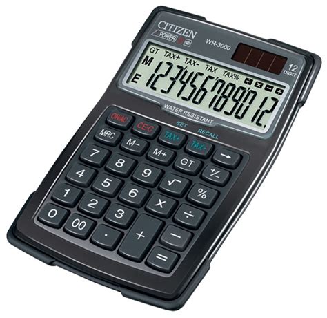Waterproof calculator, CITIZEN WR 3000, 152x105mm, black ...