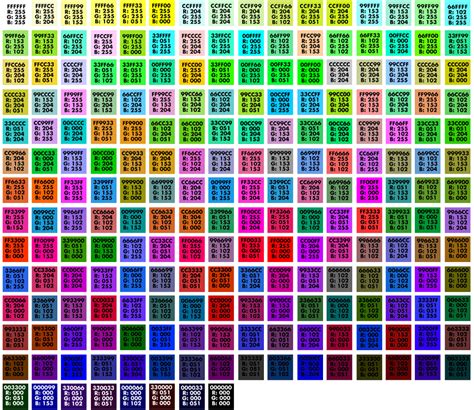 Web Safe Color Codes | Web design color, Rgb color codes ...