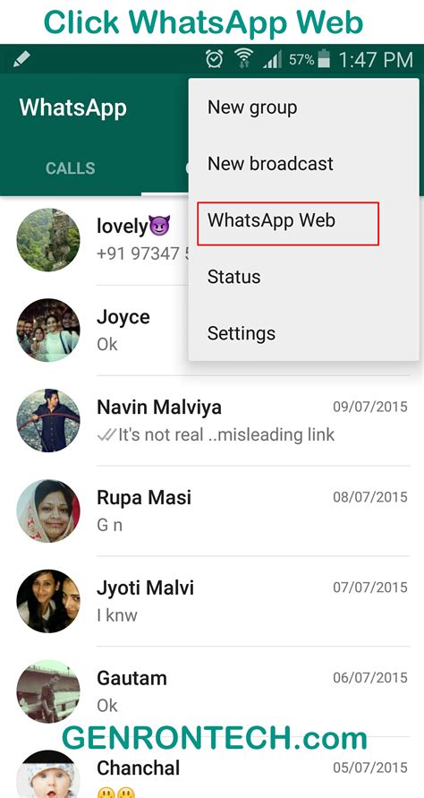 web.whatsapp.com Web App Interface for Whatsapp on PC