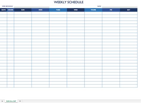 Weekly Employee Schedule Template – task list templates
