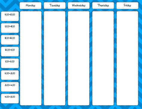 weekly schedule blank free printable pdf | General ...
