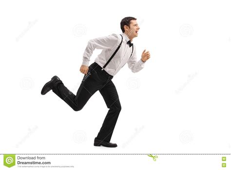 Well dressed man running stock image. Image of length ...