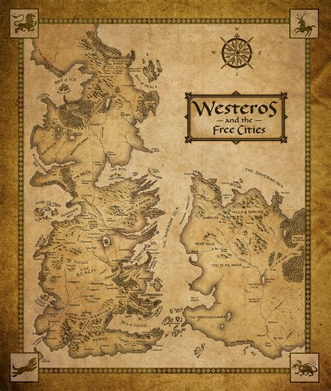 Westeros and the Free Cities map   Game of Thrones Fan Art  37310868 ...