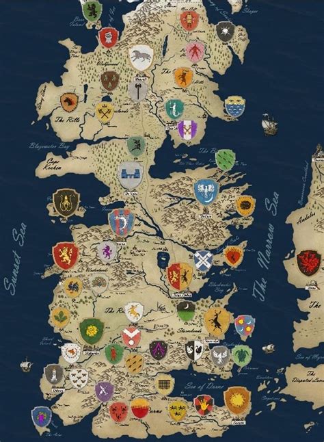 westeros map high resolution gallery game of thrones houses map ...