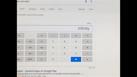 What comes before Infinity on Google calculator   YouTube