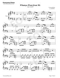 Whataya Want from Me Adam Lambert Free Piano Sheet Music ...
