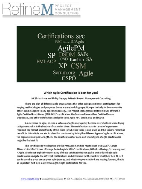 Which Agile Certification is Best for You? | Agile Software Development ...