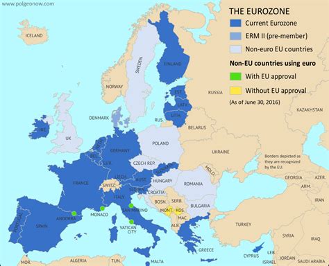 Which Countries Use the Euro?  Map of the Eurozone ...